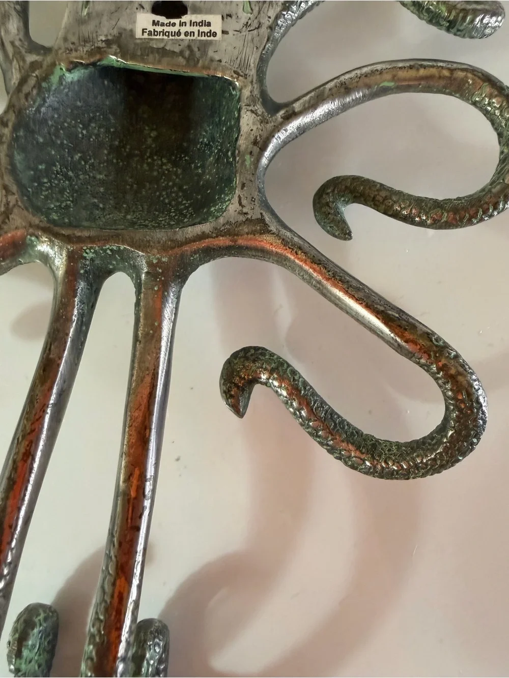 Original Anthropologie Octopus Wall Hook in heavy metal made in India from 2012